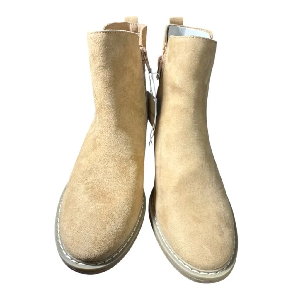 Universal Thread Tan Ankle Boots With Side Zipper And Memory Foam Insole  Size 7